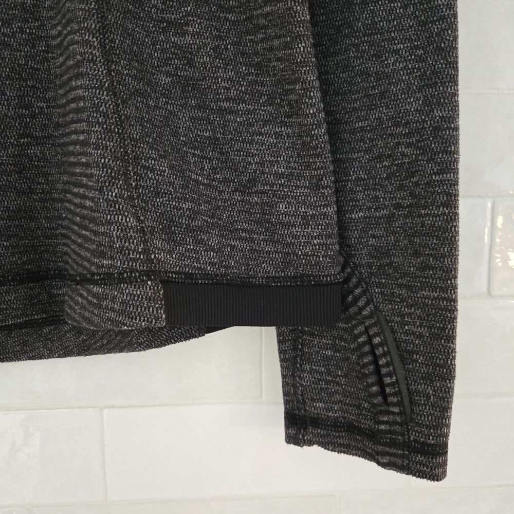 Lululemon Base Runner Long Sleeve Crewneck Top Mini Check Pique Heathered Black - Picture 3 of 9